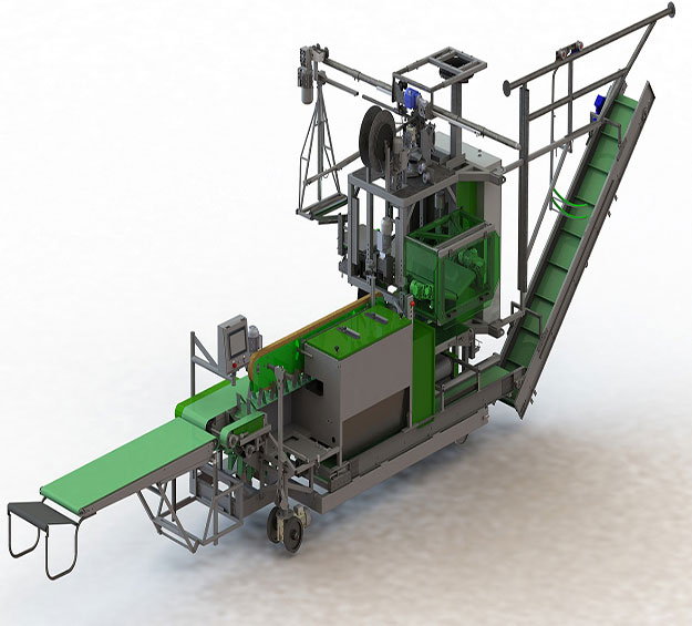 mobile harvesting and processing machine for floriculture