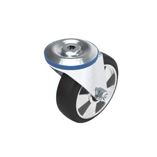 BERG HORTIMOTIVE Swivel castor 125x40mm 1-hole M14 alu./rub. - Harvesso