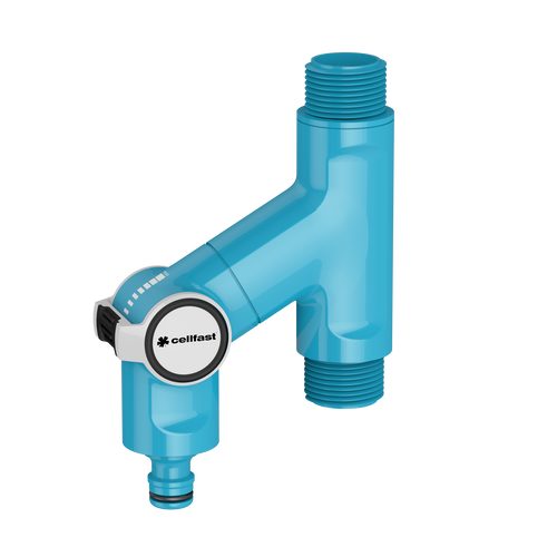 CELLFAST 3-way connector with valve for garden shower ENERGO - Harvesso