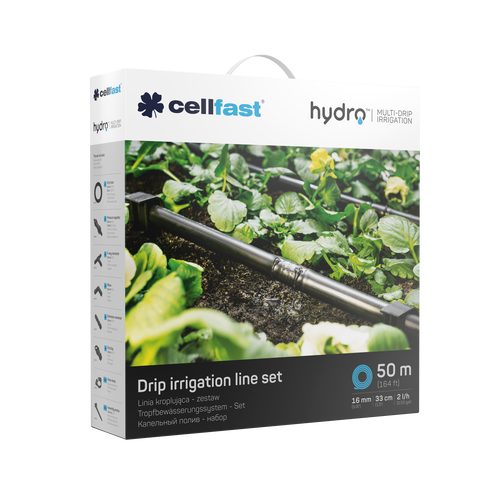 CELLFAST Drip irrigation line Hydro™ - set 16 mm 50 m • • 33 cm 1,5 bar : 2 l/h - Harvesso