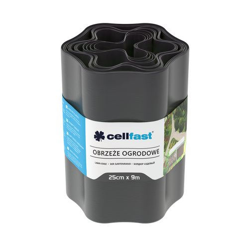 CELLFAST Garden lawn edge 25 cm 9 m (29.5 ft) [graphite] - Harvesso