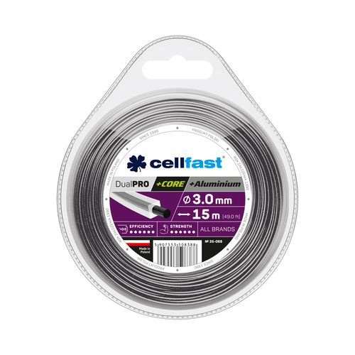 CELLFAST Trimmer line with inner core Dual PRO - square 3,0 mm 15 m - Harvesso