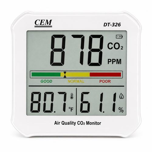 CEM DT-326 air quality and carbon dioxide meter - Harvesso