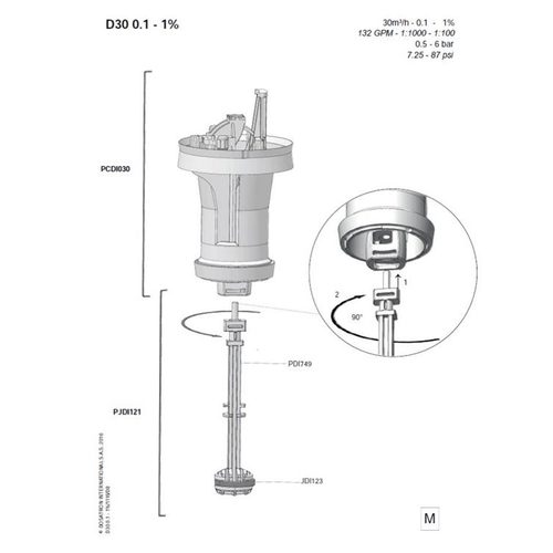 DOSATRON Plunger piston shift shaft + Seal AF D30 (PJDI121) - Harvesso