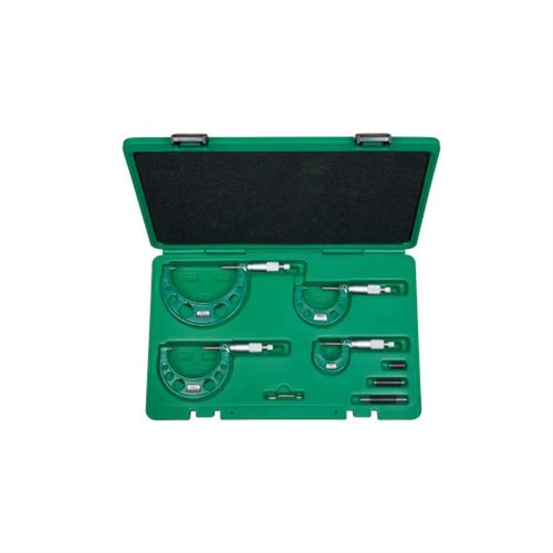 INSIZE 3203-1004A outside diameter mechanical micrometer set (4 piece) 0-100 mm - Harvesso