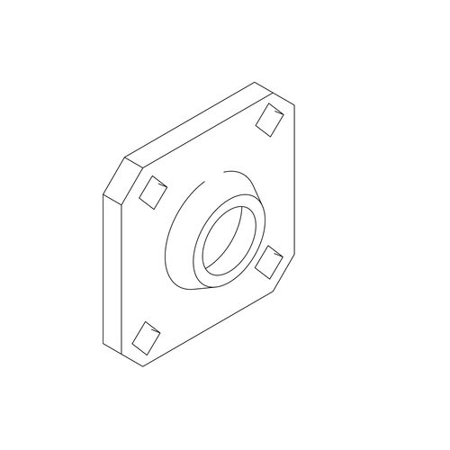 John Deere 4-Hole Flanged Bearing Housing H113626 - Harvesso
