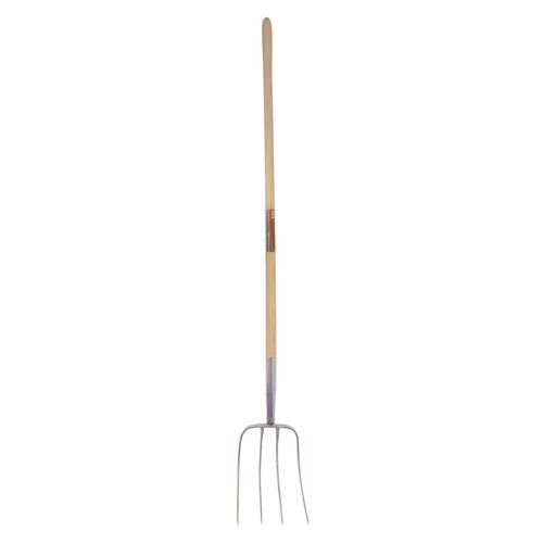 Kerbl yabası Action, sinklənmiş, 4 dişli, göyrüş ağacı sap, 135 sm - Harvesso