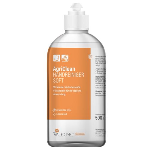AgriClean Soft hand wash, 500 mL, VALETUMED - Harvesso