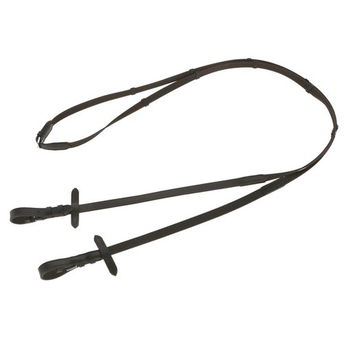 Antislip rubber reins black/brown, Full, 15 mm - Harvesso