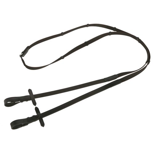 Antislip rubber reins black/brown, Full, 20 mm - Harvesso