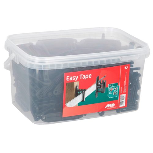 Lent və kəndirlər üçün klips izolyator Easy Tape, qara, 75 əd./vedrə - Harvesso