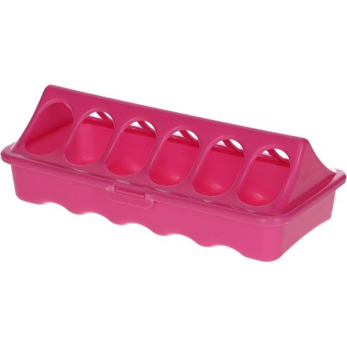 Cücələr üçün plastik yem novçası, çəhrayı, 9x20 sm - Harvesso