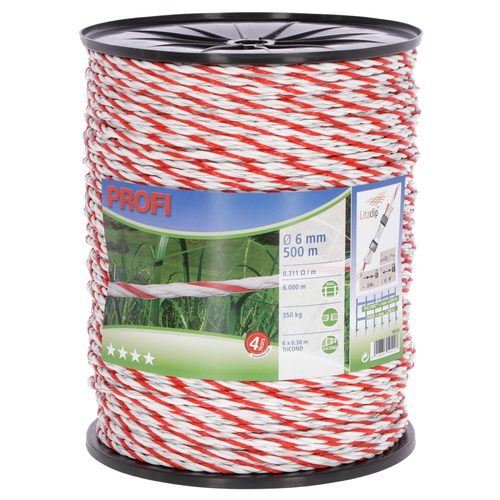 Çəpər kəndiri Profi, 500 m, Ø 6 mm, ağ/qırmızı, 6x0,30 TriC - Harvesso