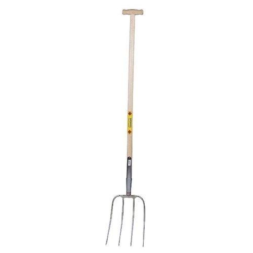 Manure fork, 4 tines, 31 x 23 cm, with T-handle - Harvesso
