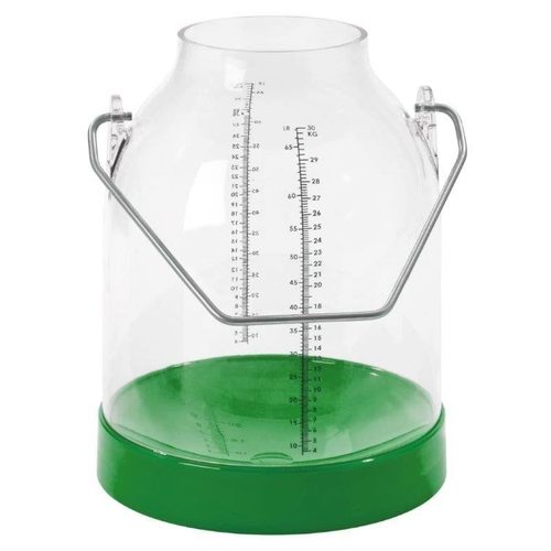 Milking pail 30L green w scale bracket height 117mm (short) - Harvesso