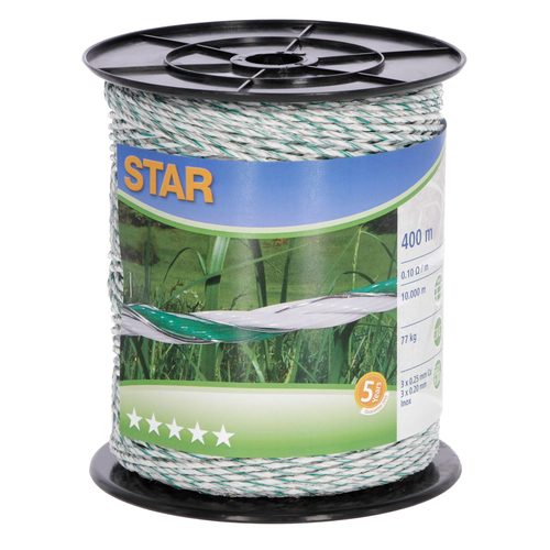Polywire Star, 400 m, white/green - Harvesso