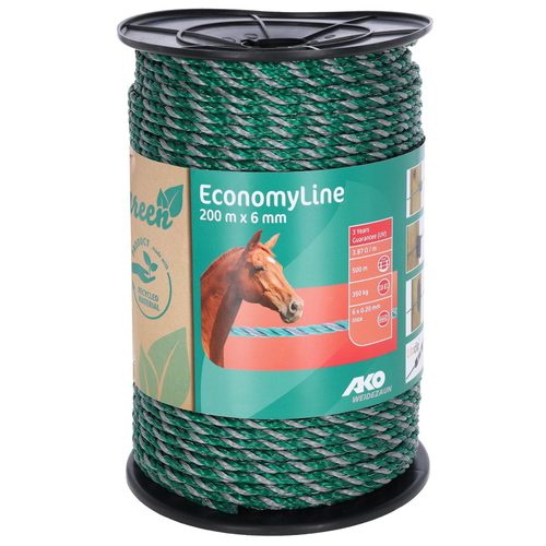Kəndir EconomyLine, 200m, 6 mm, yaşıl/boz, 6x0,2 mm, paslanmayan polad məftil, təkrar emal edilmiş - Harvesso