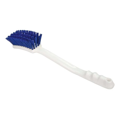 Scrub brush with blue bristles and long handle, 40 cm long - Harvesso