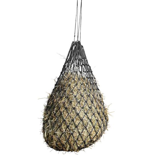 Small-mesh hay net, black Mesh-size: 5x5 cm, with rings - Harvesso