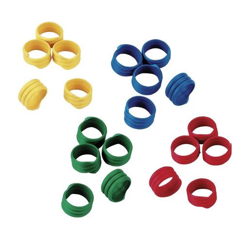 Spiral leg bands, Ø 16 mm, mixed colours, 4 x 25 pcs - Harvesso
