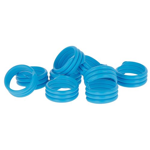 Spiral Leg Bands for Poultry, 12 mm, Blue, 100 pcs, Kerbl - Harvesso