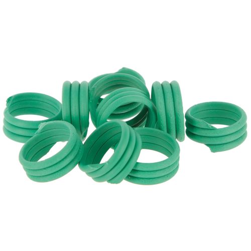 Spiral Leg Bands for Poultry, 18 mm, Green, 100 pcs, Kerbl - Harvesso