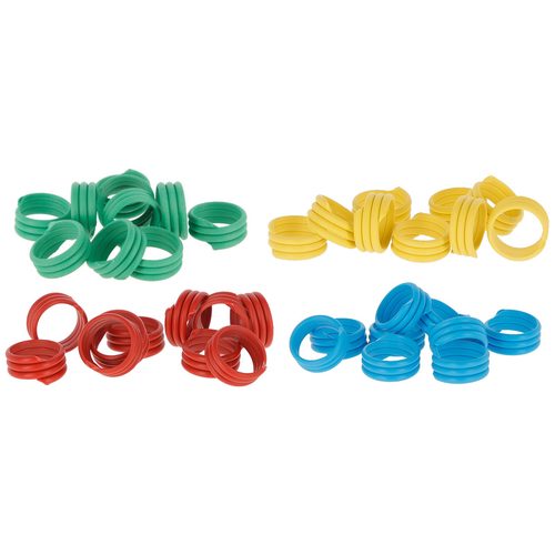 Spiral Leg Bands for Poultry, Mixed, 18 mm, 100 pcs, Kerbl - Harvesso