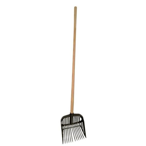 Stable and litter fork  with ash handle, plastic - Harvesso
