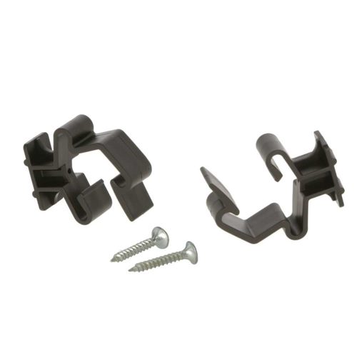 T-Post Univ. Clip Set, 2 Pce incl. screws, black - Harvesso