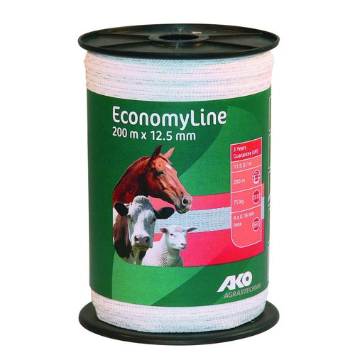 Tape EconomyLine 200 m,  12,5 mm, white, 4 x 0,16 mm - Harvesso