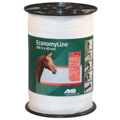 Tape EconomyLine 200 m,  40 mm, white, 8 x 0,16 mm - Harvesso