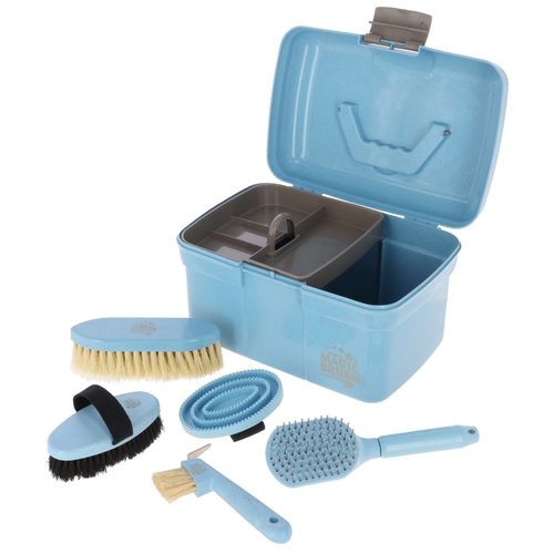 Waterlily Grooming Box with Contents, Pastel Blue, MagicBrush - Harvesso