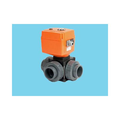 PRIVA 3-way ball valve DN25 32mm, GF, motor 24VDC + contact - Harvesso