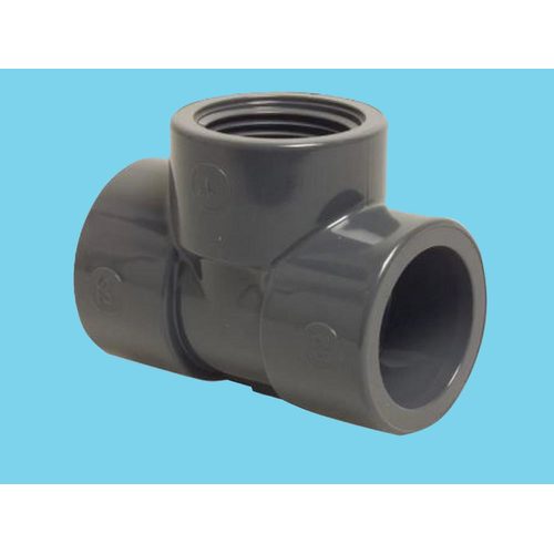 ROYAL BRINKMAN Tee-piece PVC for pH-holder, 40mm x 3/4 x 40mm - Harvesso