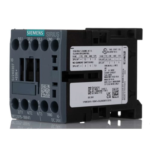Contactor Siemens SIRIUS 3RT2015-1BB41 7A 3 kW 24V DC - Harvesso