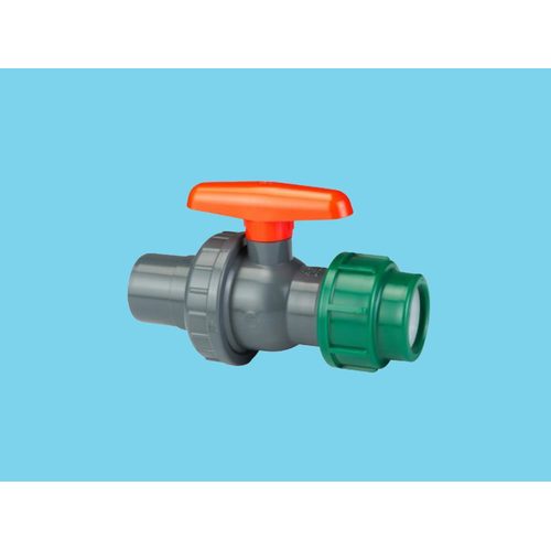 VAN DE LANDE Ball valve Ø32/25 mm pvc x Ø20 mm PE 10bar - Harvesso